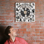 「時間はロック、パパ!」壁時計 スクエア壁時計