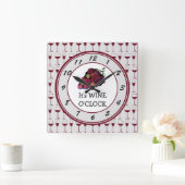 時間はワイン·オクロック スクエア壁時計 (ホーム)