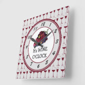 時間はワイン·オクロック スクエア壁時計 (傾斜)