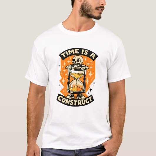 時間は人為的な造物 スケルトン Tシャツ (正面)