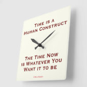 時間は人間の構成 スクエア壁時計 (傾斜)