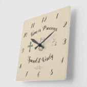 時間は大切な時計です スクエア壁時計 (傾斜)