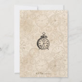 時間は時計の招待状-ヴィンテージ--を飛ばします 招待状 (裏面)