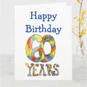 時間は第60誕生日の大きいカードを飛ばします カード (黄色い花)