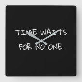 時間は誰も待たない スクエア壁時計 (正面)
