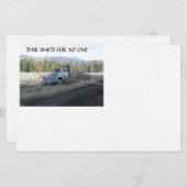 時間は誰も待たない – 古いトラックの静止 便箋 (正面/裏面)