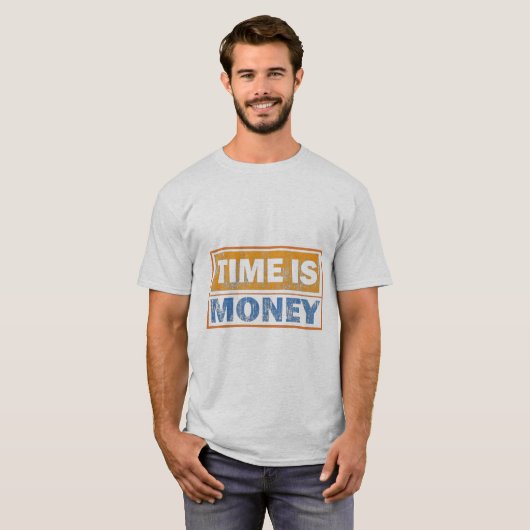 時間は金なり モチベーション メンズTシャツ Tシャツ (正面フル)