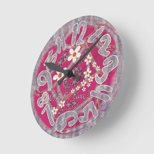 時間は？ ラウンド壁時計 (傾斜)