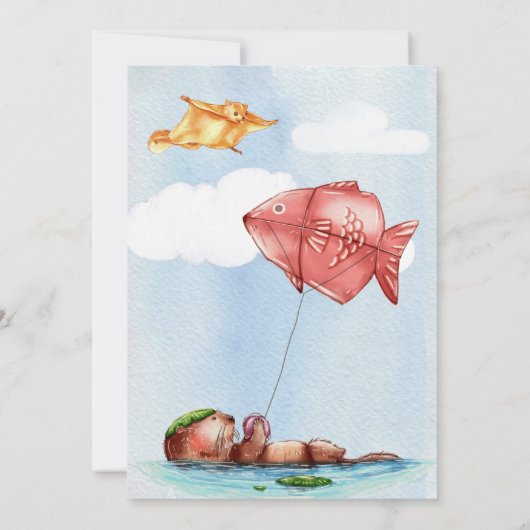 時間は|凧のテーマの第1誕生会を飛ばします 招待状 (裏面)