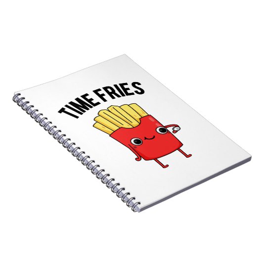 時間よ飛んで!面白いフライドポテトのダジャレ ノートブック (右側)