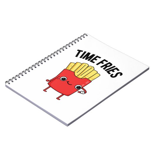 時間よ飛んで!面白いフライドポテトのダジャレ ノートブック (左側)