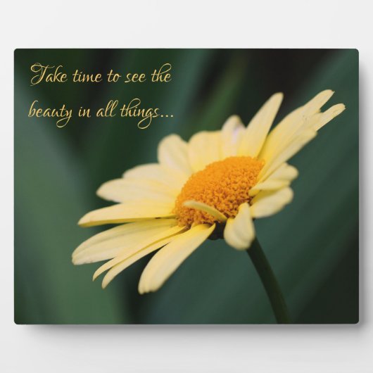時間をかけてデイジー感動的引用文 フォトプラーク (正面)