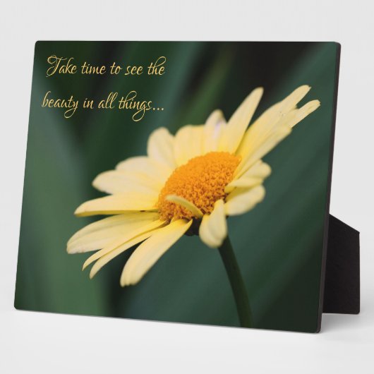 時間をかけてデイジー感動的引用文 フォトプラーク (側面)