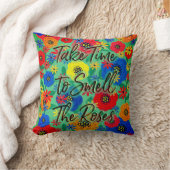 時間をかけてバラを嗅ぐ クッション (ブランケット)