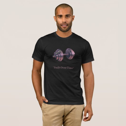 時間をかけて築き上げる メンズ トレーニングTシャツ - ジム フィットネス Tシャツ (正面フル)