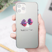 時間をかけて築き上げる モチベーションダンベル カスタムカットV シール (スマートフォン)