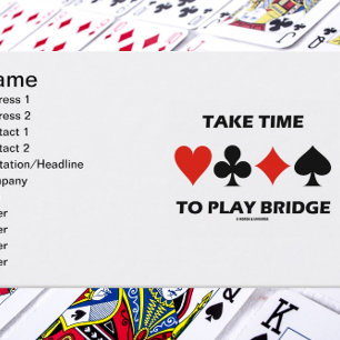 時間をかけて遊ブリッジ(4枚のカードスーツ) 名刺
