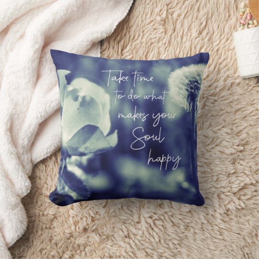 時間をかけて魂を幸せにする引用文 クッション (ブランケット)