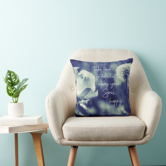 時間をかけて魂を幸せにする引用文 クッション (椅子)