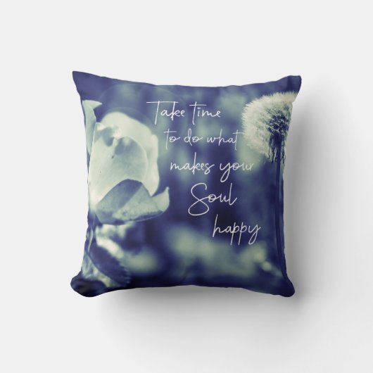 時間をかけて魂を幸せにする引用文 クッション (正面)