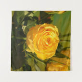 時間をかけて黄色いバラの匂いを嗅ぐ タペストリー (正面(横))