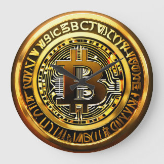 時間をビットお金 ラージ壁時計