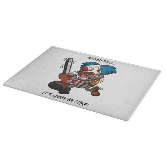 時間を切れ！チェーンソーピエロハロウィンアニメ カッティングボード (角)