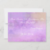 時間を埋め込むバックぼやけグラウンドの赤いネクタイ招待状 招待状 (裏面)