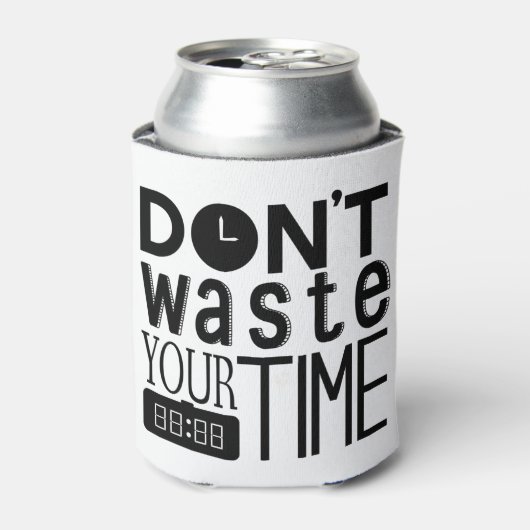 時間を無駄にしないタイポグラフィ引用文 缶クーラー (缶正面)