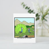 時間を無駄にする：孔雀の漫画 ポストカード (スタンド正面)