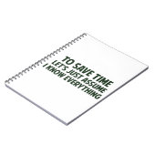 時間を節約するためにはちょうど私がすべてを知っていることを仮定する ノートブック (左側)