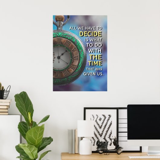 時間を賢く使う感動的引用文 ポスター (ホームオフィス)