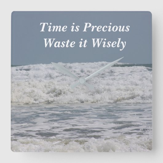 時間を賢く無駄にする スクエア壁時計 (正面)