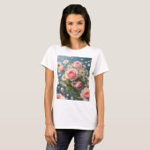 時間を超越した優雅な花 Tシャツ (正面フル)