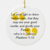 時間を輝くクリスチャン祈りの言葉 セラミックオーナメント (裏面)