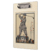 時間を通してゴルフ：男のスウィングゴルフクラブ クリップボード (左)