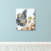 時間を食べ物を与えること キャンバスプリント (インサイチュ (ウッドフロア))