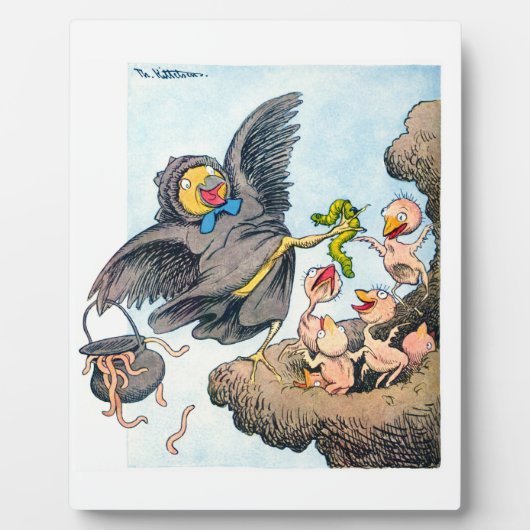 時間を食べ物を与えること フォトプラーク (正面)