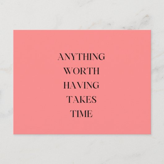 時間エレガントのかかるピンクのフローラのスクリプト ポストカード (正面)