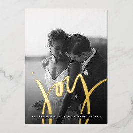 時間エレガント無しシンプルの金ゴールド休日の写真 箔招待状