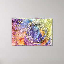 時間カラフル占星術抽象芸術 キャンバスプリント