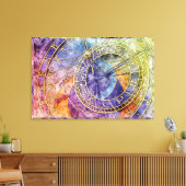 時間カラフル占星術抽象芸術 キャンバスプリント (インサイチュ (リビング))