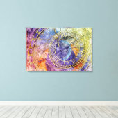 時間カラフル占星術抽象芸術 キャンバスプリント (インサイチュ (ウッドフロア))