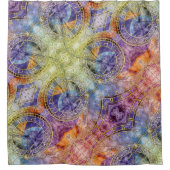 時間カラフル占星術抽象芸術 シャワーカーテン (正面)