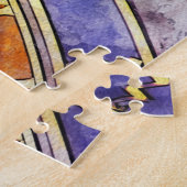 時間カラフル占星術抽象芸術 ジグソーパズル (側面)