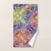 時間カラフル占星術抽象芸術 バスタオルセット (ハンドタオル)