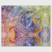 時間カラフル占星術抽象芸術 ラッピングペーパー (フラット)