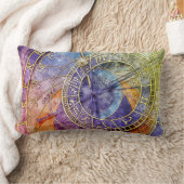 時間カラフル占星術抽象芸術 ランバークッション (ブランケット)