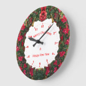 時間ダイヤルでクリスマスリースに額縁 ラージ壁時計 (傾斜)