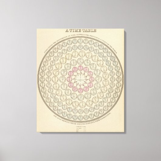時間テーブル キャンバスプリント (正面)